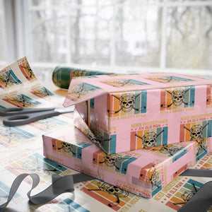 Retro Ice Hockey Player Wrapping Paper Roll Funny Never Underestimate An Old Man TS12 Light Pink Print Your Wear