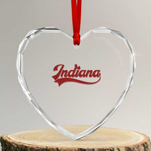 Retro Indiana Heart Crystal Glass Ornament Vintage City Athletic Sports Game Day TS10 Transparent Glass 3'' Heart Print Your Wear