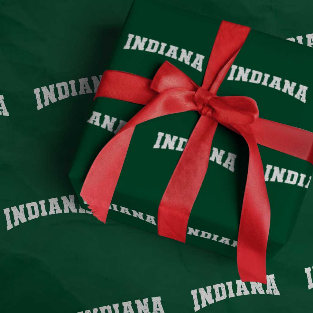 Retro Indiana Wrapping Paper Roll Vintage Athletic Sports Style 80s 90s TS10 Green Print Your Wear