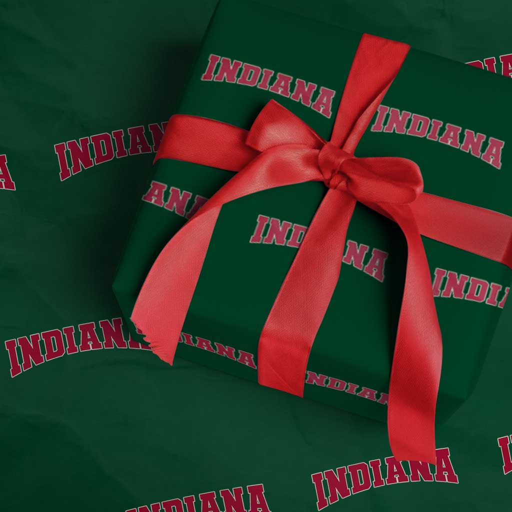 Retro Indiana Wrapping Paper Roll Vintage Athletic Sports Style 80s 90s Red Design TS10 Green Print Your Wear