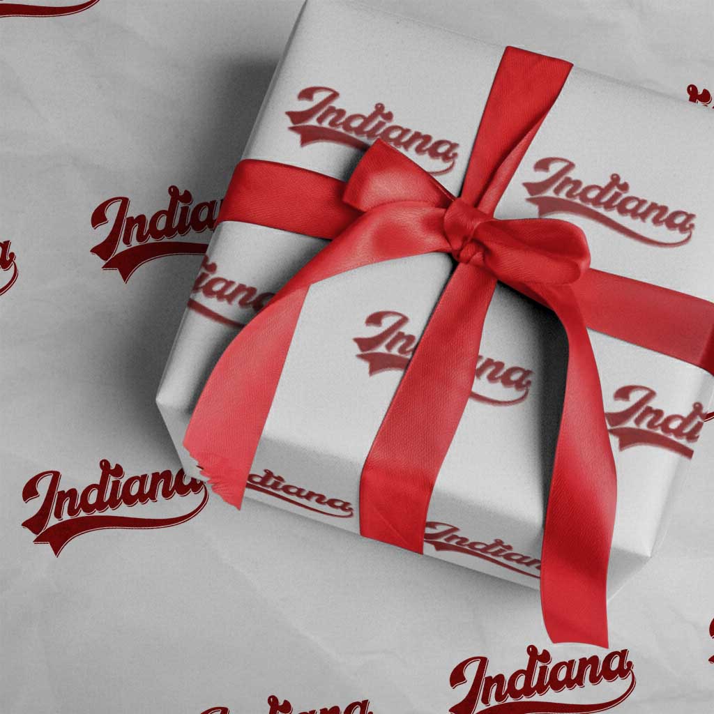 Retro Indiana Wrapping Paper Roll Vintage City Athletic Sports Game Day TS10 White Print Your Wear