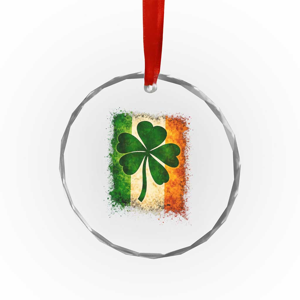 Retro Ireland Shamrock Irish Flag St Patricks Day Crystal Glass Ornament TS14 Print Your Wear