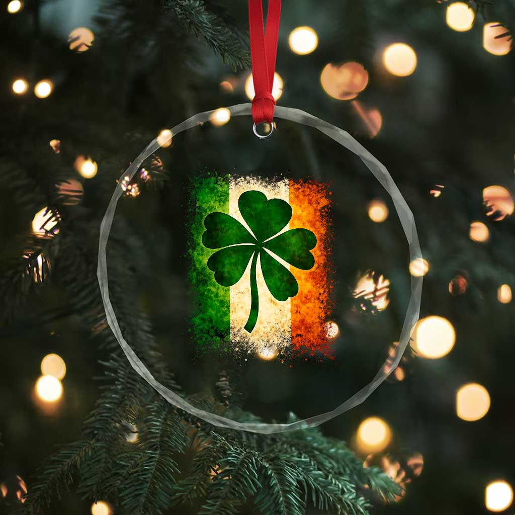 Retro Ireland Shamrock Irish Flag St Patricks Day Crystal Glass Ornament TS14 Print Your Wear