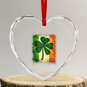Retro Ireland Shamrock Irish Flag St Patricks Day Heart Crystal Glass Ornament TS14 Transparent Glass 3'' Heart Print Your Wear
