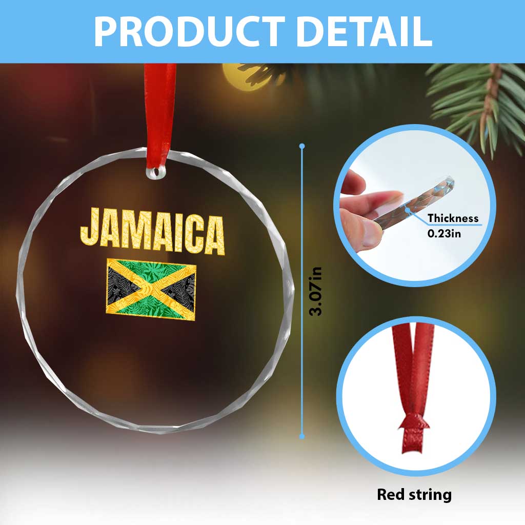 Retro Jamaica Crystal Glass Ornament Tropical Jamaican Flag TS02 Print Your Wear