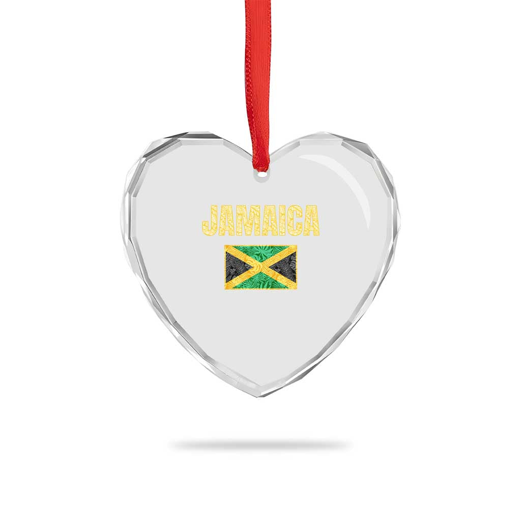 Retro Jamaica Heart Crystal Glass Ornament Tropical Jamaican Flag TS02 Print Your Wear
