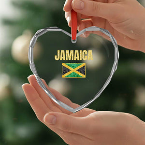 Retro Jamaica Heart Crystal Glass Ornament Tropical Jamaican Flag TS02 Print Your Wear