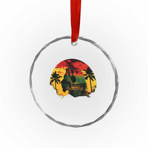 Retro Jamaican Lion Sunset Crystal Glass Ornament Rasta Colors Music and Island Vibes Graphic TS02 Print Your Wear