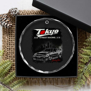 Retro JDM Drift Car Crystal Glass Ornament Japanese Tokyo Japan Drifting Race Car TS10 Print Your Wear