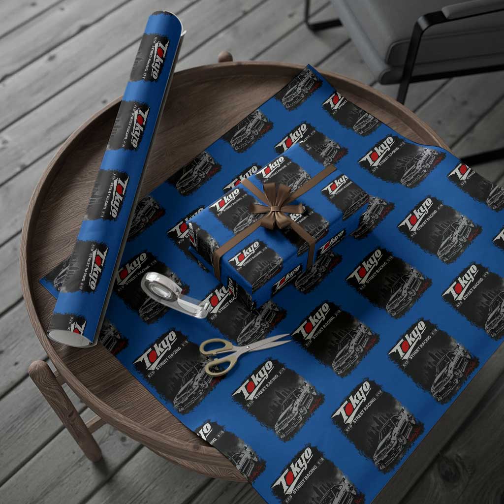 Retro JDM Drift Car Wrapping Paper Roll Japanese Tokyo Japan Drifting Race Car TS10 Blue Print Your Wear