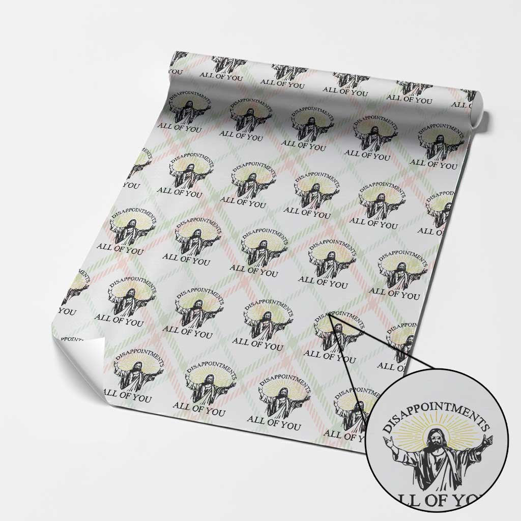 Retro Jesus Meme Wrapping Paper Roll Disappointments All Of You TS10 Christmas Plaid Print Your Wear
