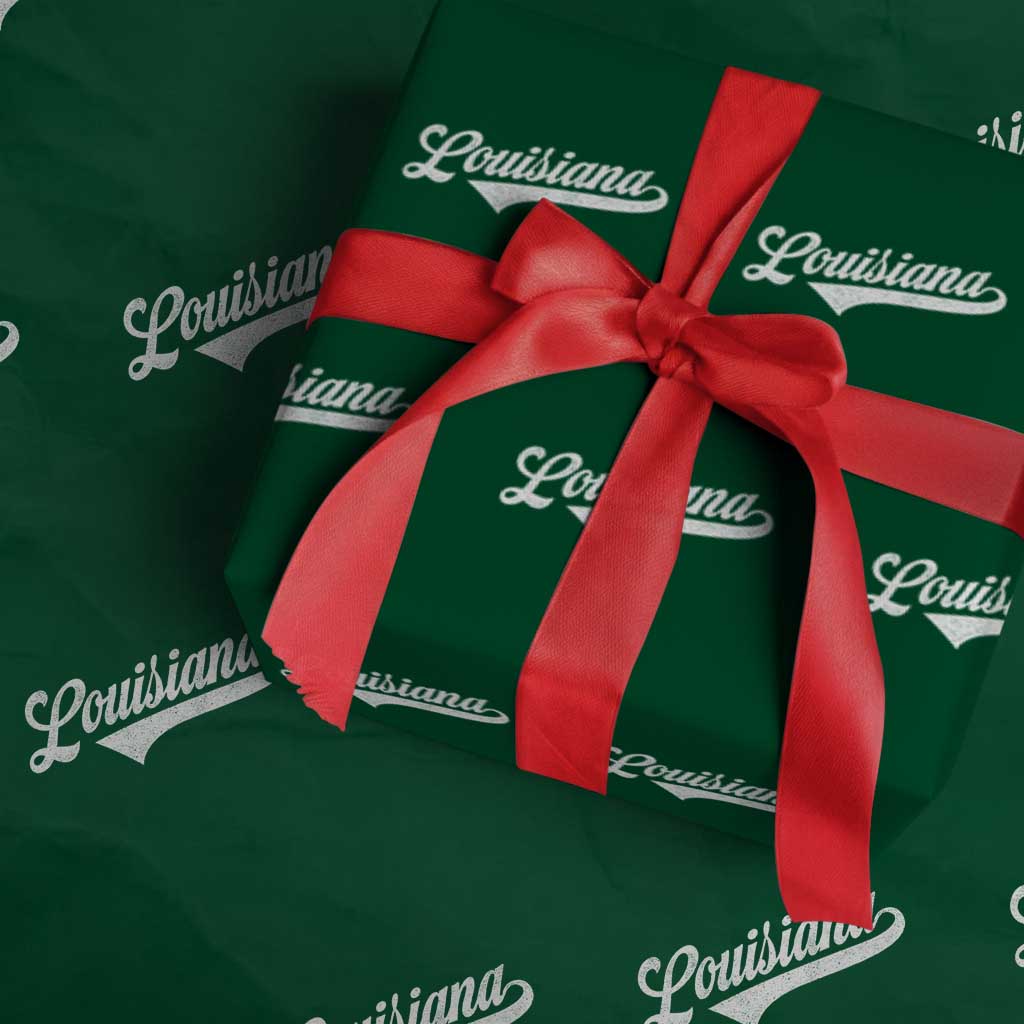 Retro Louisiana Wrapping Paper Roll Vintage City State Distressed Pride TS11 Green Print Your Wear