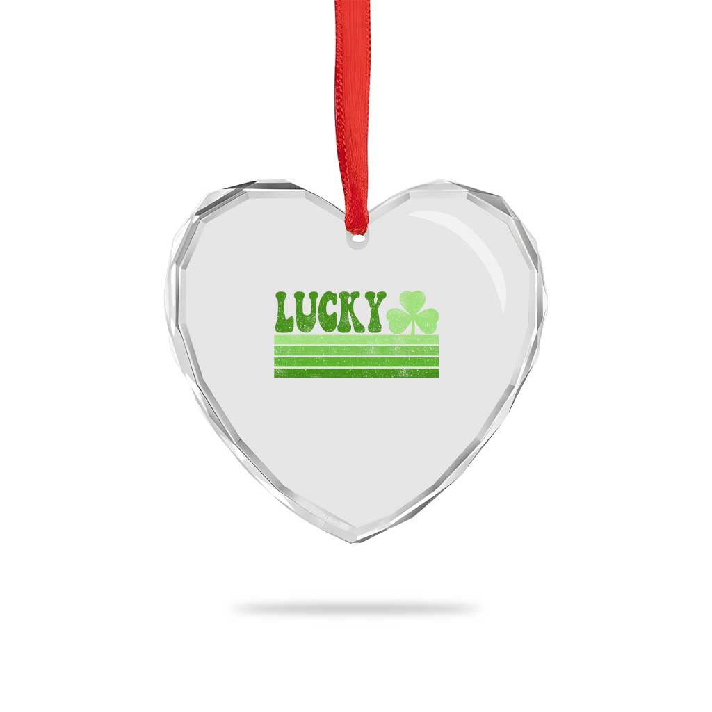Retro Lucky Heart Crystal Glass Ornament St Patricks Day Irish Shamrock TS10 Print Your Wear