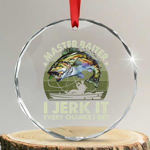 Retro Master Baiter Crystal Glass Ornament Funny Bass Fishing Fisher TS10 Transparent Glass 3'' Circle Print Your Wear