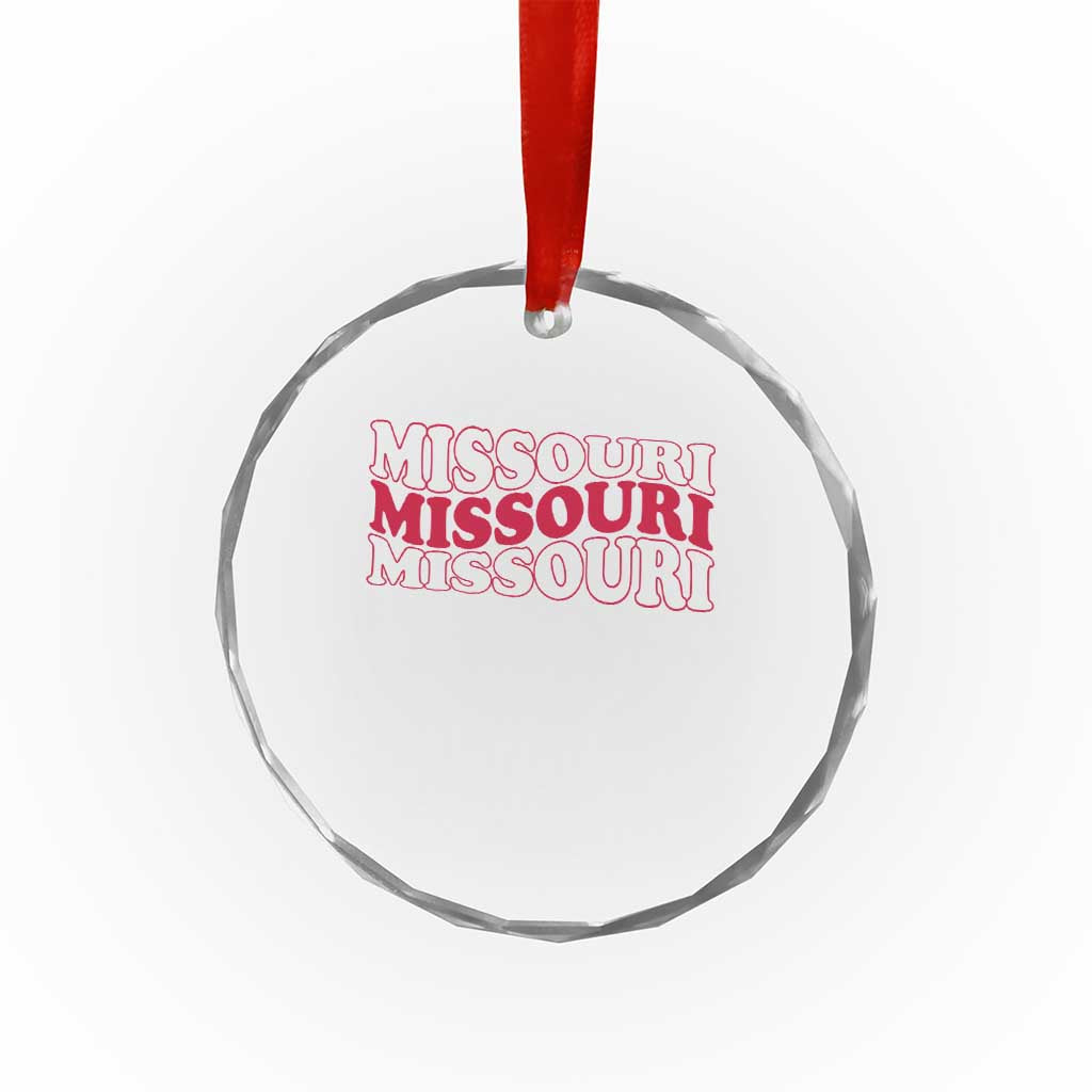 Retro Missouri State Pride Crystal Glass Ornament Groovy Wavy Typography TS12 Print Your Wear