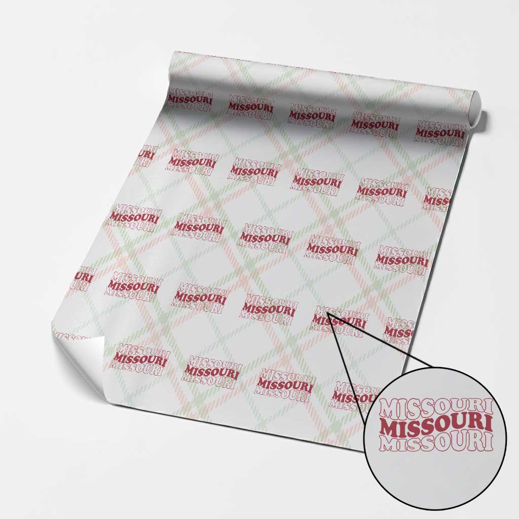 Retro Missouri State Pride Wrapping Paper Roll Groovy Wavy Typography TS12 Christmas Plaid Print Your Wear