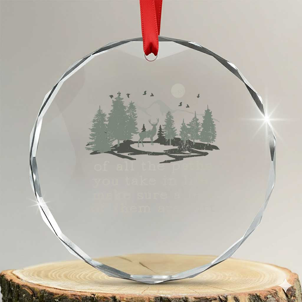 Retro Nature Wildlife Outdoor Crystal Glass Ornament Camping Forest Hiking Vintage TS10 Transparent Glass 3'' Circle Print Your Wear