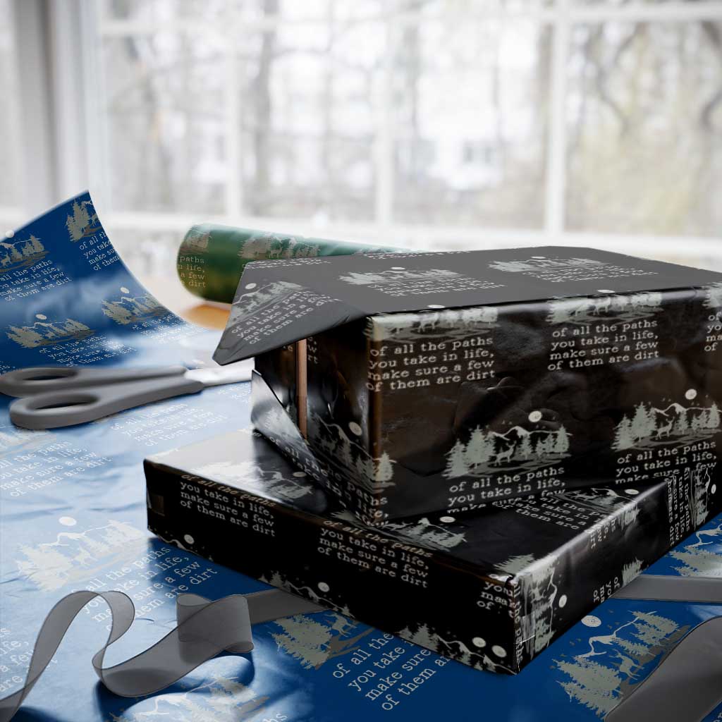 Retro Nature Wildlife Outdoor Wrapping Paper Roll Camping Forest Hiking Vintage TS10 Black Print Your Wear