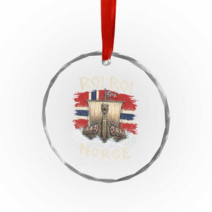 Retro Norge Viking Longship Ro Ro Crystal Glass Ornament Patriotic Norge Norwegian Flag Funny Rowing Support TS02 Print Your Wear