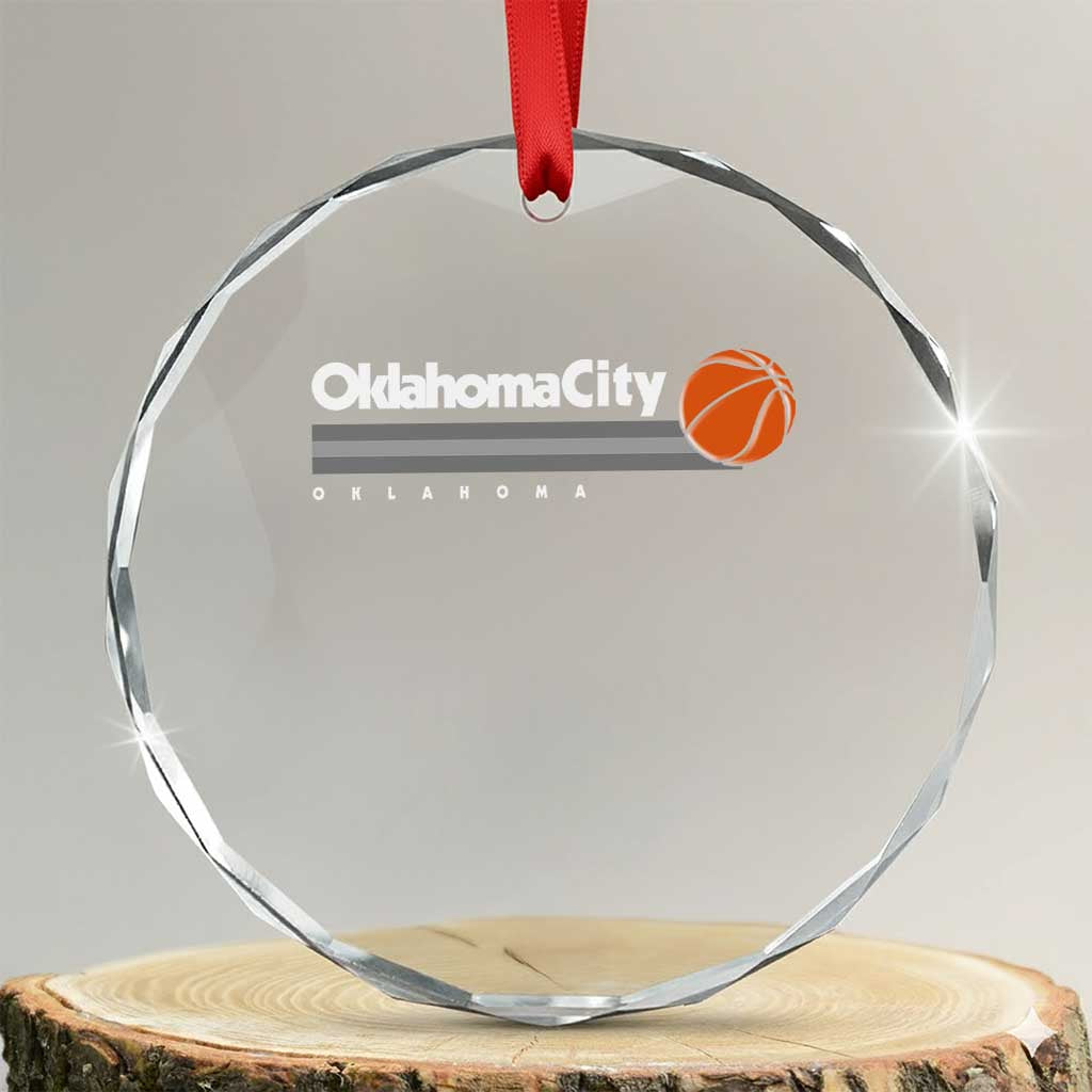 Retro Oklahoma City Basketball Crystal Glass Ornament Vintage OKC Hoops Lover Sports Fan TS02 Transparent Glass 3'' Circle Print Your Wear