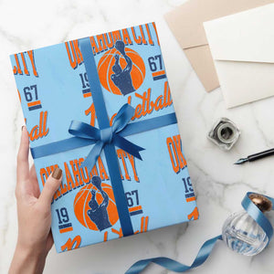 Retro Oklahoma City Basketball Wrapping Paper Roll Vintage OKC Since 1967 Hoops Lover Sports Fan TS02 Light Blue Print Your Wear