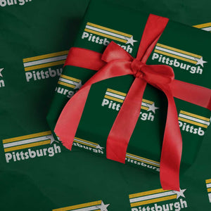 Retro PFS Wrapping Paper Roll Vintage Pennsylvania Stripes 70s 80s 90s TS10 Green Print Your Wear