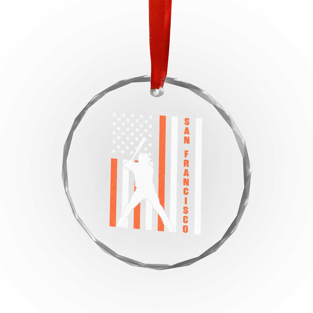 Retro San Francisco Crystal Glass Ornament Cool Distressed Baseball Fans SF USA Flag TS10 Print Your Wear