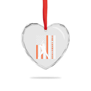 Retro San Francisco Heart Crystal Glass Ornament Cool Distressed Baseball Fans SF USA Flag TS10 Print Your Wear