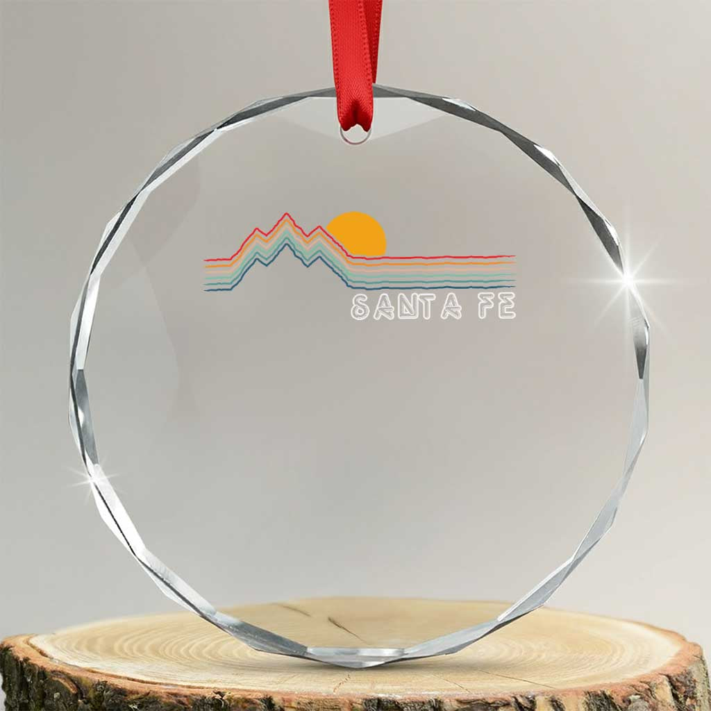 Retro Santa Fe New Mexico Crystal Glass Ornament TS14 Transparent Glass 3'' Circle Print Your Wear