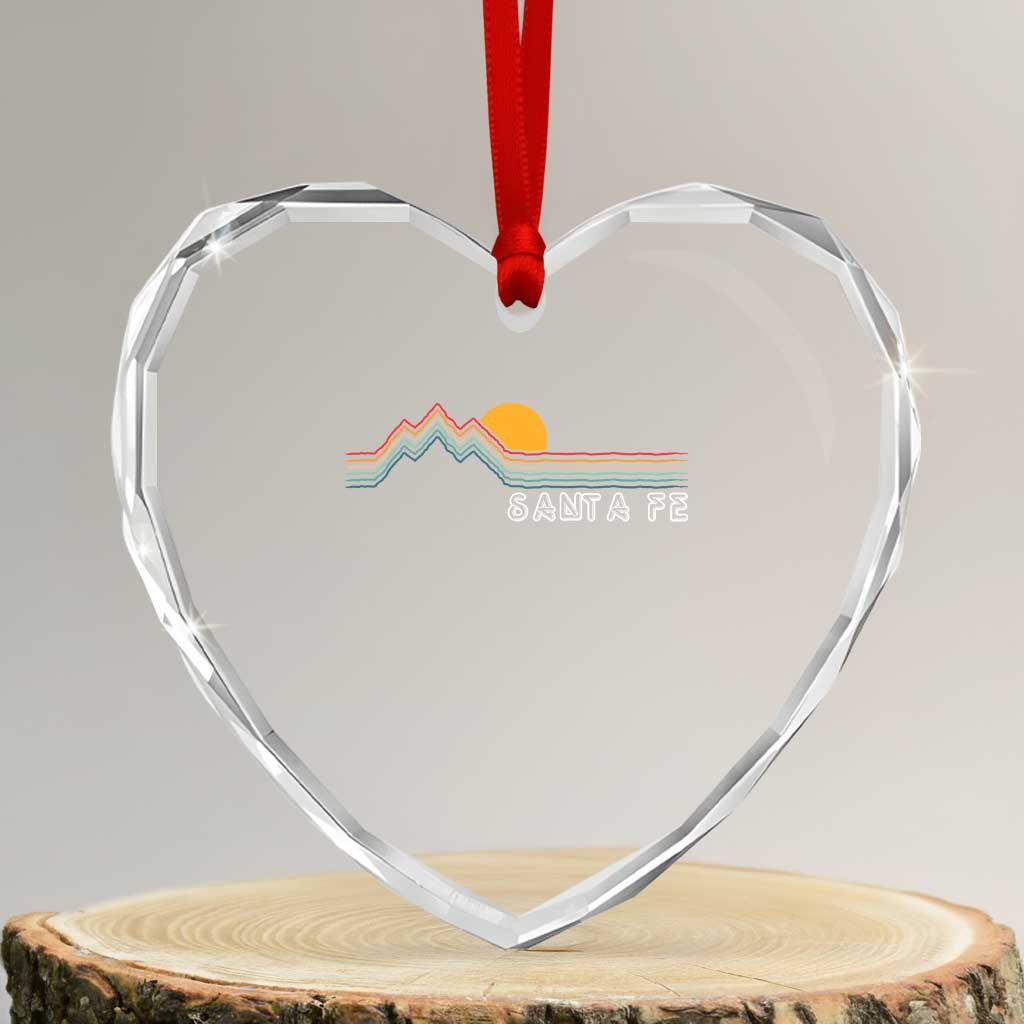 Retro Santa Fe New Mexico Heart Crystal Glass Ornament TS14 Transparent Glass 3'' Heart Print Your Wear