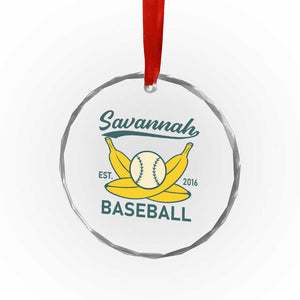 Retro Savannah Baseball Est. 2016 Crystal Glass Ornament Funny Banana and Ball Vintage Sports TS02 Print Your Wear