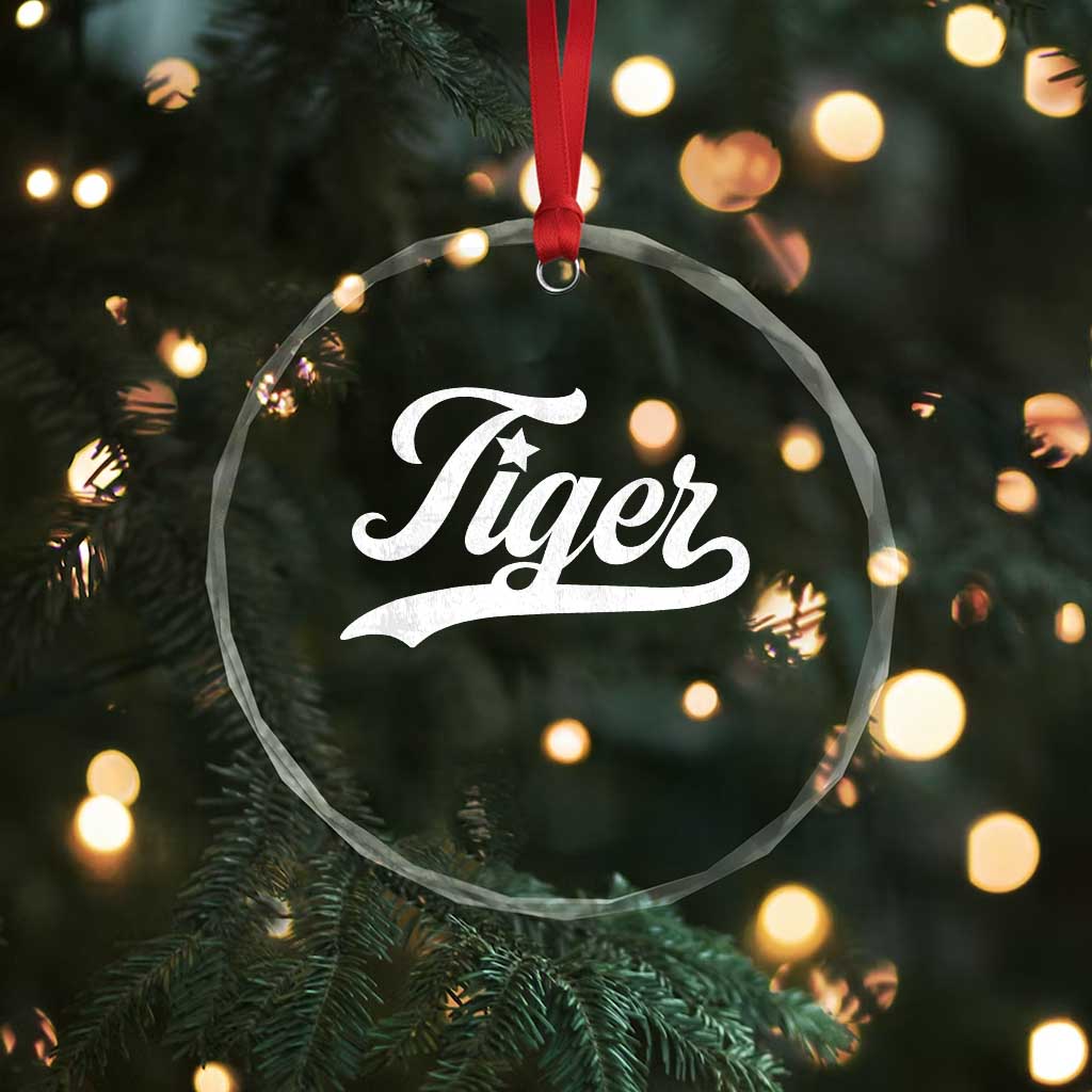Retro Script Tigers Crystal Glass Ornament Vintage Sports Team Name TS10 Print Your Wear