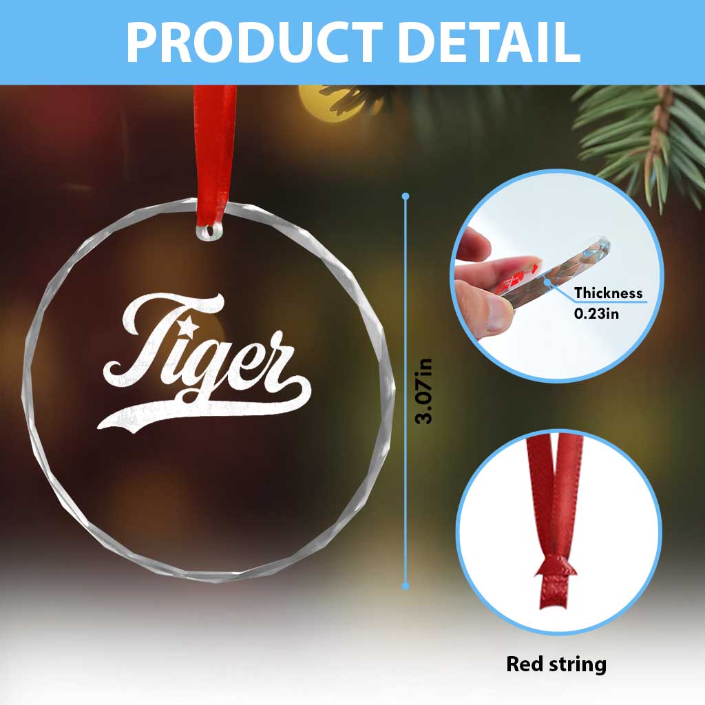 Retro Script Tigers Crystal Glass Ornament Vintage Sports Team Name TS10 Print Your Wear