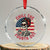 Retro Skeleton 4th of July Crystal Glass Ornament Chill The Fourth Out Funny Patriotic American Flag - Print Your Wear