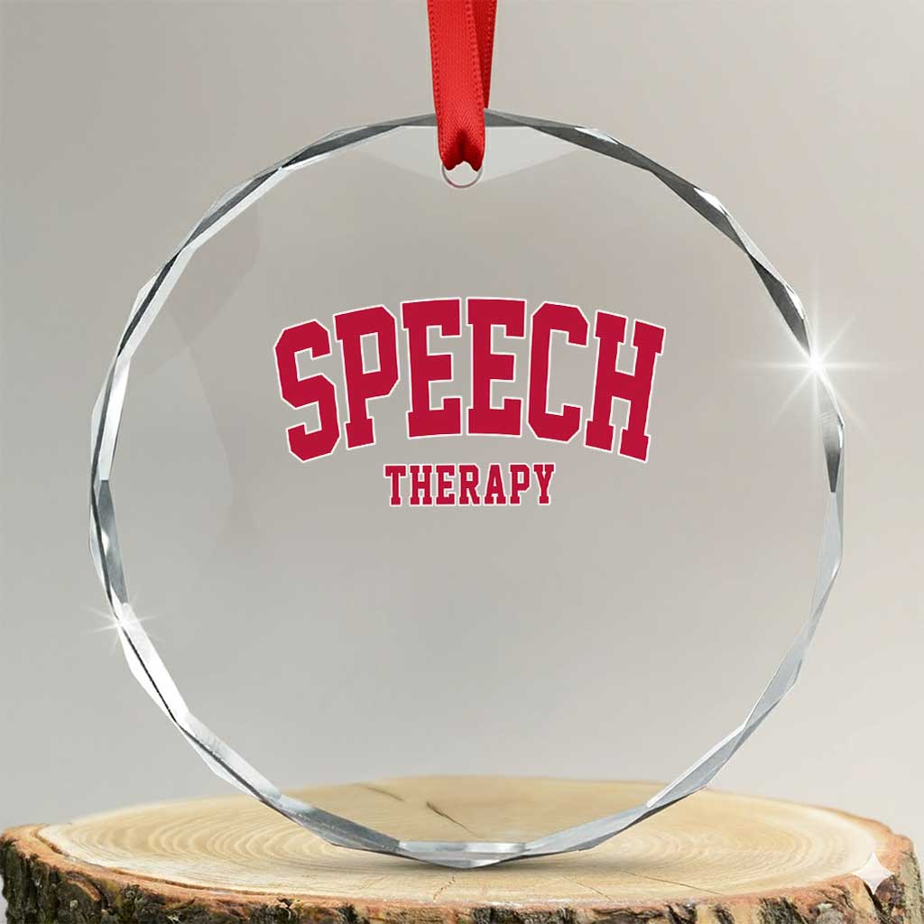 Retro Speech Therapy Crystal Glass Ornament Special Education Therapist Teacher Appreciation TS10 Transparent Glass 3'' Circle Print Your Wear