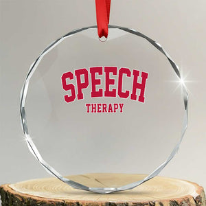 Retro Speech Therapy Crystal Glass Ornament Special Education Therapist Teacher Appreciation TS10 Transparent Glass 3'' Circle Print Your Wear