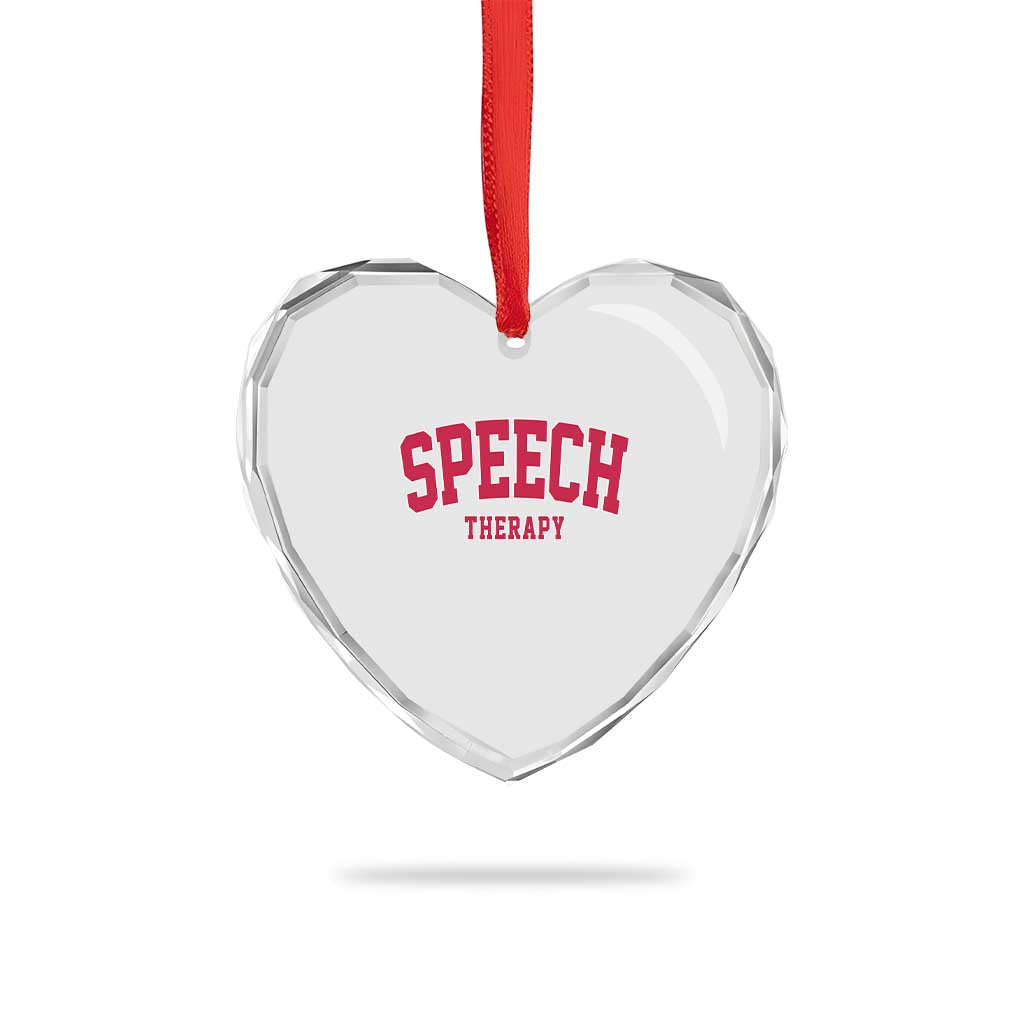 Retro Speech Therapy Heart Crystal Glass Ornament Special Education Therapist Teacher Appreciation TS10 Print Your Wear
