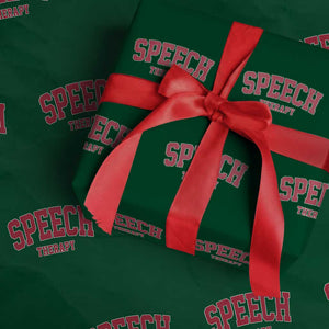 Retro Speech Therapy Wrapping Paper Roll Special Education Therapist Teacher Appreciation TS10 Green Print Your Wear