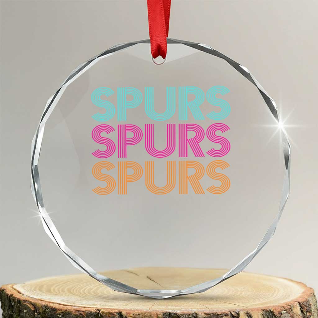 Retro Spurs Name Crystal Glass Ornament Vintage Sports Fan Gift