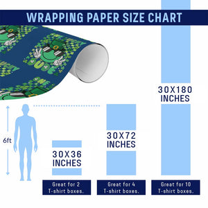 Retro St Patrick's Day Wrapping Paper Roll One Lucky Dude Green Checkered Heart Groovy TS02 Print Your Wear