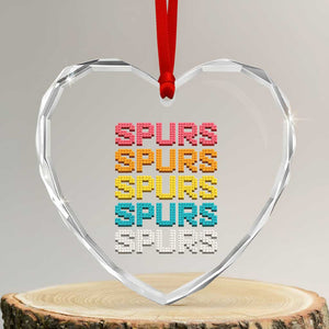 Retro Stacked Block Spurs Name Colorful Toy Brick Heart Crystal Glass Ornament for Sports Fan