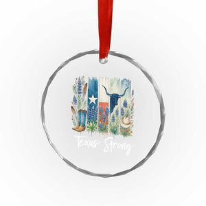 Retro Strong Texas Crystal Glass Ornament Bluebonnets Longhorn Cowboy Western Pride TS02 Print Your Wear