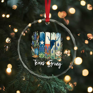 Retro Strong Texas Crystal Glass Ornament Bluebonnets Longhorn Cowboy Western Pride TS02 Print Your Wear