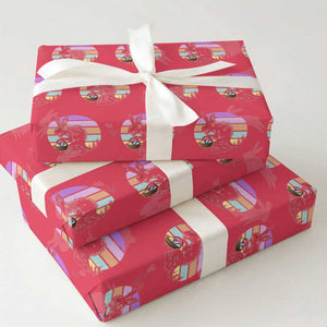 Retro Sunset Chupacabra Easter Egg Hunt Wrapping Paper Roll Cryptid Lover Gift TS12 Red Print Your Wear