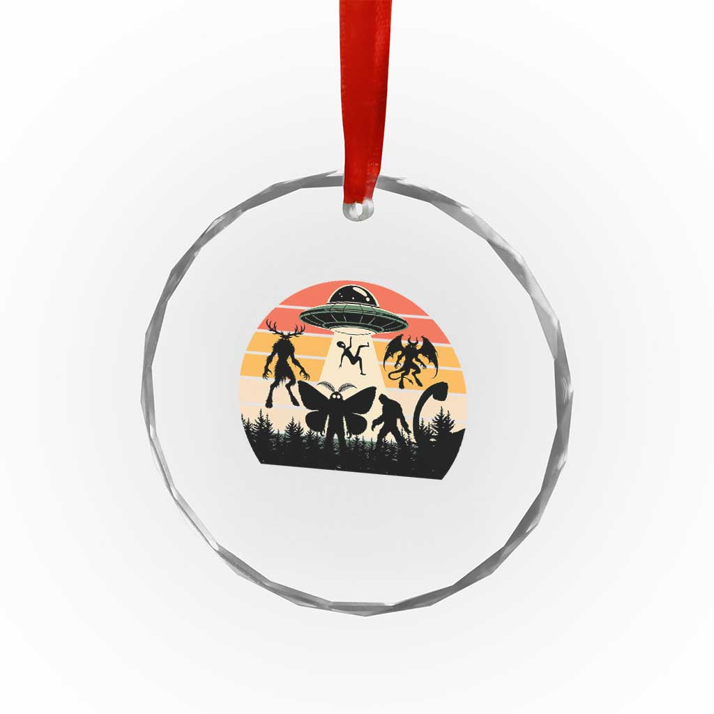 Retro Sunset Cryptid Squad Crystal Glass Ornament Cryptid Lover Gift TS12 Print Your Wear