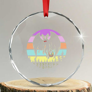 Retro Sunset Mothman Easter Egg Hunt Crystal Glass Ornament Cryptid Lover Gift TS12 Transparent Glass 3'' Circle Print Your Wear
