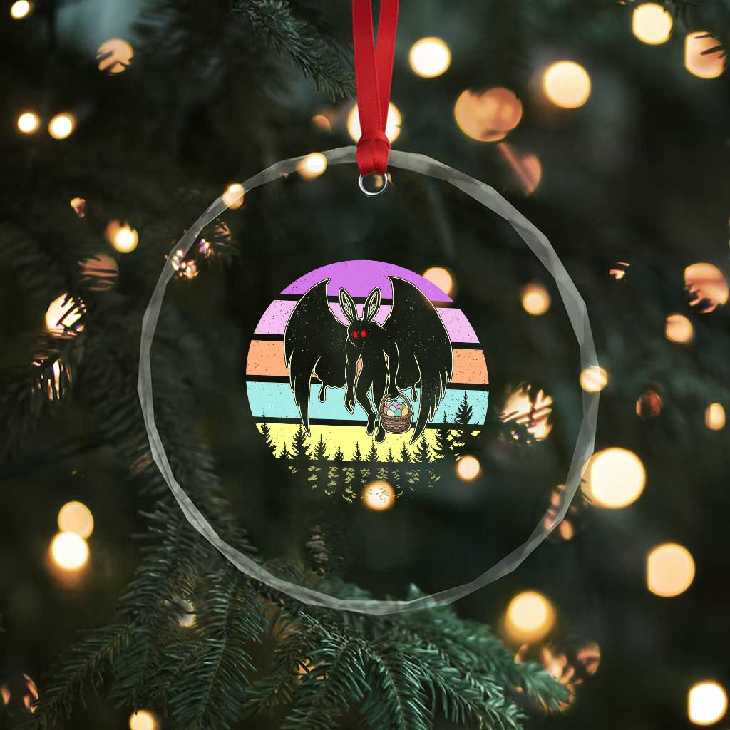 Retro Sunset Mothman Easter Egg Hunt Crystal Glass Ornament Cryptid Lover Gift TS12 Print Your Wear