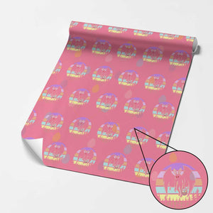 Retro Sunset Mothman Easter Egg Hunt Wrapping Paper Roll Cryptid Lover Gift TS12 Pink Print Your Wear