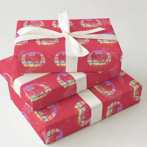 Retro Sunset Mothman Easter Egg Hunt Wrapping Paper Roll Cryptid Lover Gift TS12 Red Print Your Wear