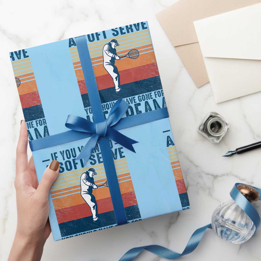 Retro Tennis Player Gift Wrapping Paper Roll If You Wanted Soft Serve Gone For Ice Cream TS12 Light Blue Print Your Wear